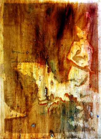 Flamenco Dancer, 2003, Acrylic, oil and encaustic on linen 72 x 51.5 inches
