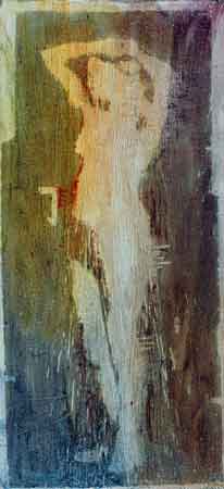 Standing Nude, 2001, Acrylic and oil on linen, 72 x 33 inches, Private Collection