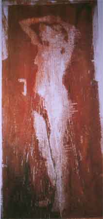 Standing Nude, 2001, Acrylic and oil on linen, 72 x 33 inches, Private Collection